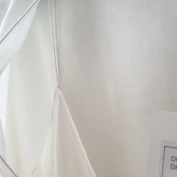 Theory white linen deep v easy dress - Picture 5 of 9